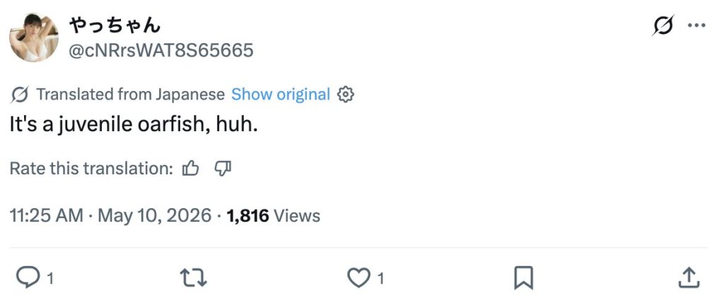 Social media comment on the post of A razor-toothed deep-sea fish washed up on a Japanese beach alongside a grinning silver creature - sparking wild fears of earthquakes and sea monsters among spooked locals.