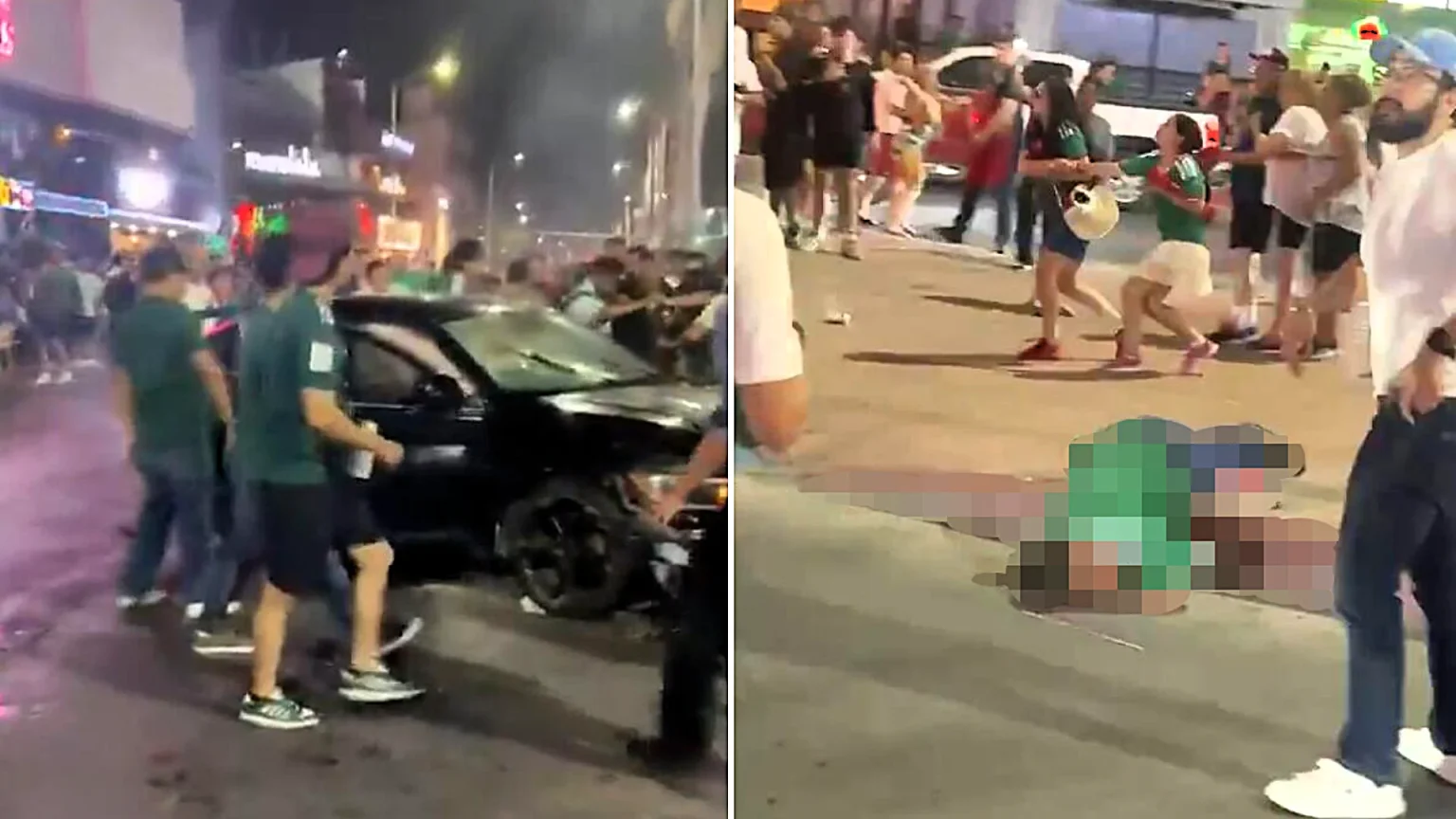 A driver who was lynched by a baying mob after "ramming" World Cup fans with his car, injuring 17, has died in hospital, local media report.