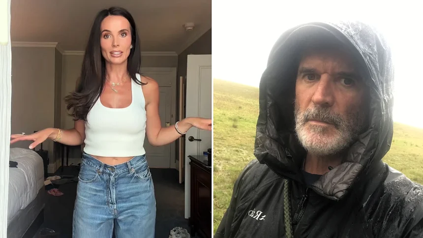 England WAG Ellie Watkins forgot to pack a bra and was forced into a last-minute outfit change - then cheekily asked Roy Keane if he approved of her look.