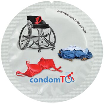 Toronto has released free limited-edition World Cup condoms with slogans like "What a finish" and "Block those shots" ahead of the city hosting six tournament matches this summer.