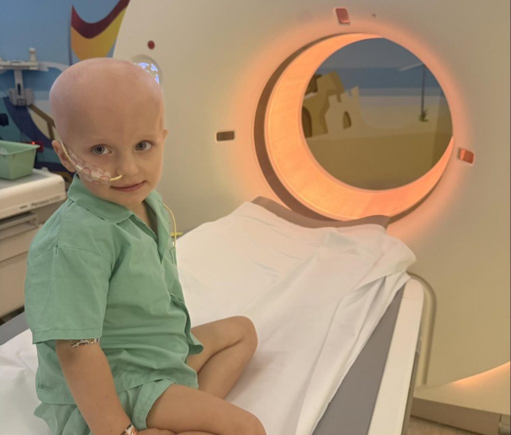 A mum who thought her toddler's bloated tummy was constipation learned it was rare kidney cancer three hours after a GP visit - surgeons had never seen anything like it.