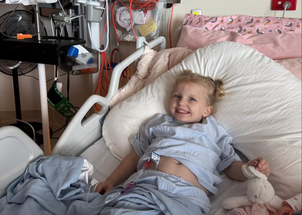 A mum who thought her toddler's bloated tummy was constipation learned it was rare kidney cancer three hours after a GP visit - surgeons had never seen anything like it.