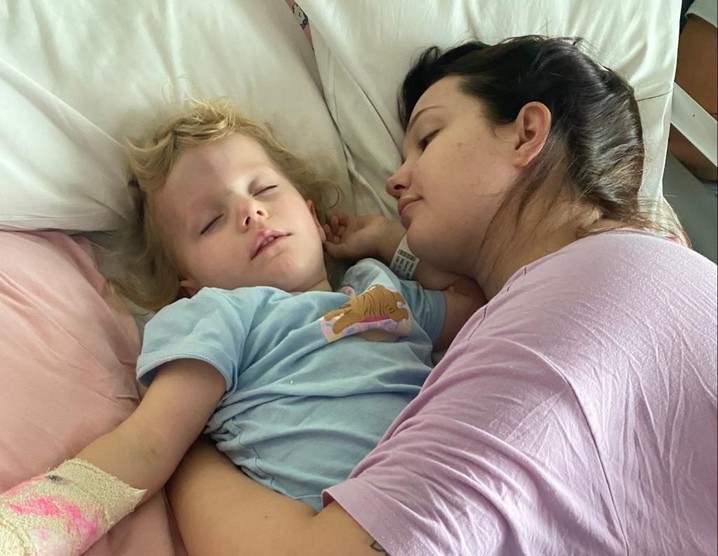 A mum who thought her toddler's bloated tummy was constipation learned it was rare kidney cancer three hours after a GP visit - surgeons had never seen anything like it.