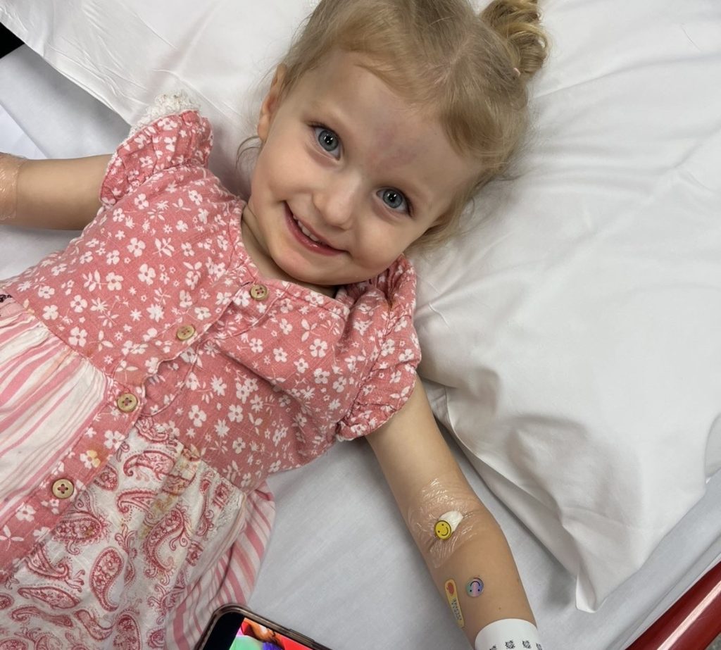 A mum who thought her toddler's bloated tummy was constipation learned it was rare kidney cancer three hours after a GP visit - surgeons had never seen anything like it.