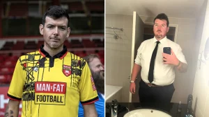 A dad who scoffed McDonald's McMuffins and Tesco meal deals almost every day has shed an incredible 11 stone in just two years by overhauling his diet and joining a football weight loss programme.