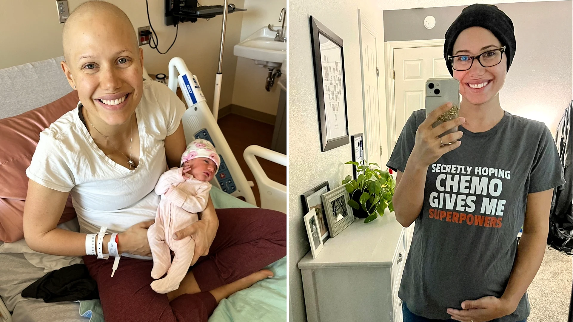 A mum diagnosed with a rare deadly breast cancer while pregnant feared she wouldn't see her kids grow up - but baby Naomi arrived healthy and she is now cancer-free.