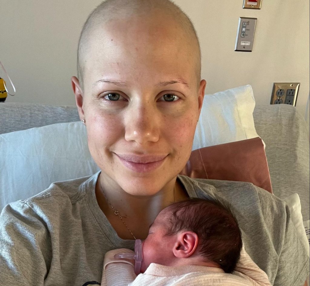 A mum diagnosed with a rare deadly breast cancer while pregnant feared she wouldn't see her kids grow up - but baby Naomi arrived healthy and she is now cancer-free.