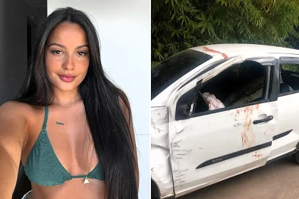 A 27-year-old social media influencer died after her car overturned on a Brazilian avenue, leaving the vehicle with its front end crushed and covered in blood.