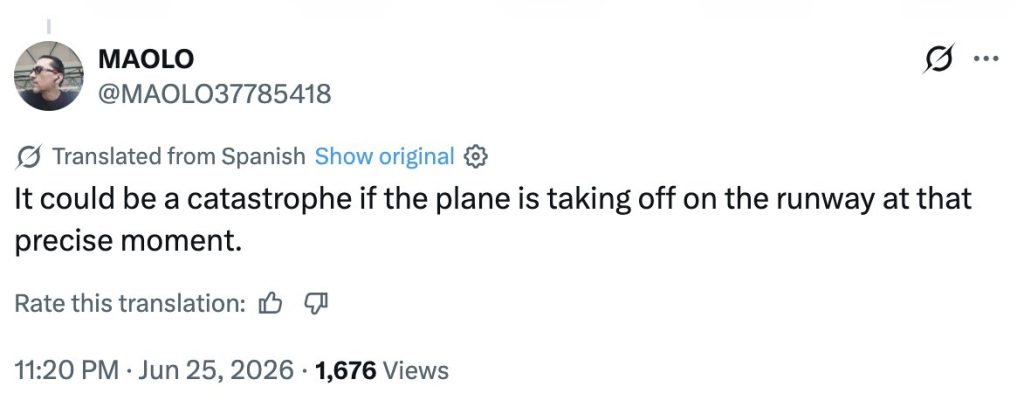 Social media comment on the post of Terrifying footage shows passengers gripping their seats as their plane violently rocked side to side on the runway during Venezuela's earthquakes, with workers fleeing across the tarmac.