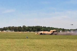 A pilot walked away unscathed after his plane snapped in half during an emergency landing at a Polish airshow - the landing gear failed to deploy during a test flight before the event.