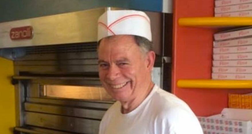 Italian pizza chef Raffaele Stipa was stabbed to death by a regular customer who allegedly demanded a free pizza, with his sister hurt defending him.