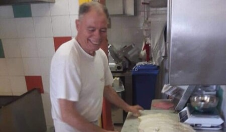 Italian pizza chef Raffaele Stipa was stabbed to death by a regular customer who allegedly demanded a free pizza, with his sister hurt defending him.