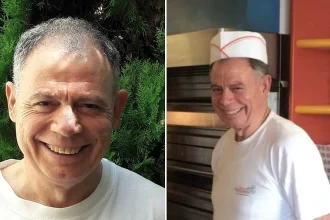 Italian pizza chef Raffaele Stipa was stabbed to death by a regular customer who allegedly demanded a free pizza, with his sister hurt defending him.