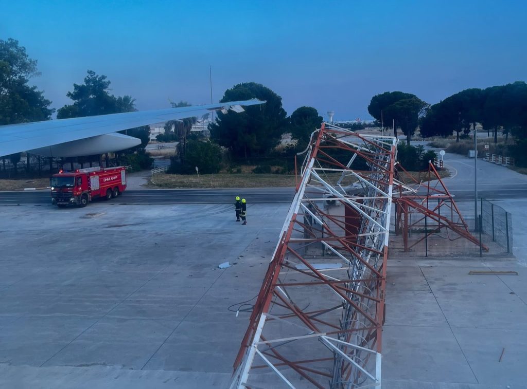 A Turkish Airlines Boeing 777 struck a radar mast while taxiing at Antalya Airport, sending the pole through the fuselage and triggering oxygen masks to drop throughout the cabin.