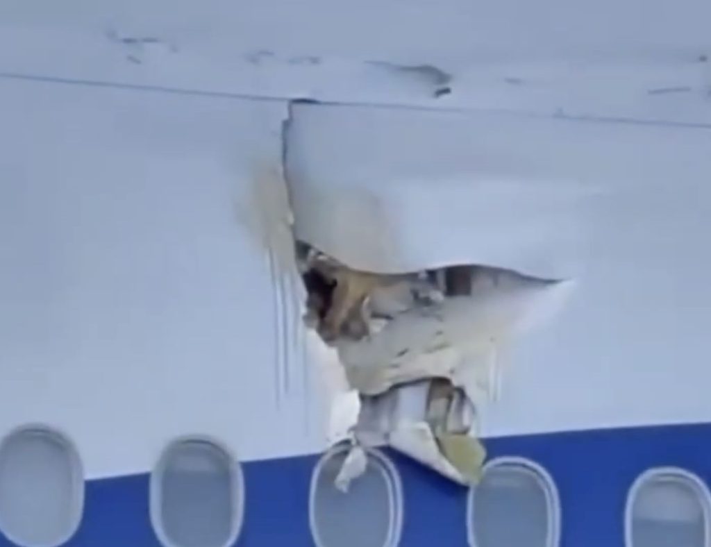 A Turkish Airlines Boeing 777 struck a radar mast while taxiing at Antalya Airport, sending the pole through the fuselage and triggering oxygen masks to drop throughout the cabin.