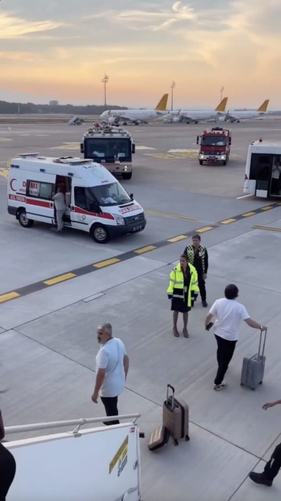 A Turkish Airlines Boeing 777 struck a radar mast while taxiing at Antalya Airport, sending the pole through the fuselage and triggering oxygen masks to drop throughout the cabin.