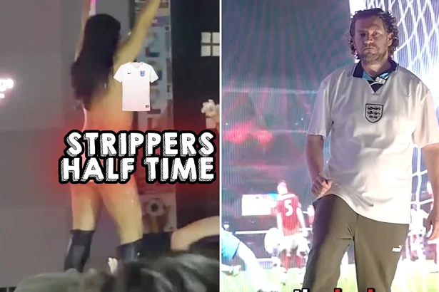 A Yorkshire pub is pulling in England fans with strippers at half-time and free hot dogs during every group-stage match - and promises the Ghana game is "going up another level".