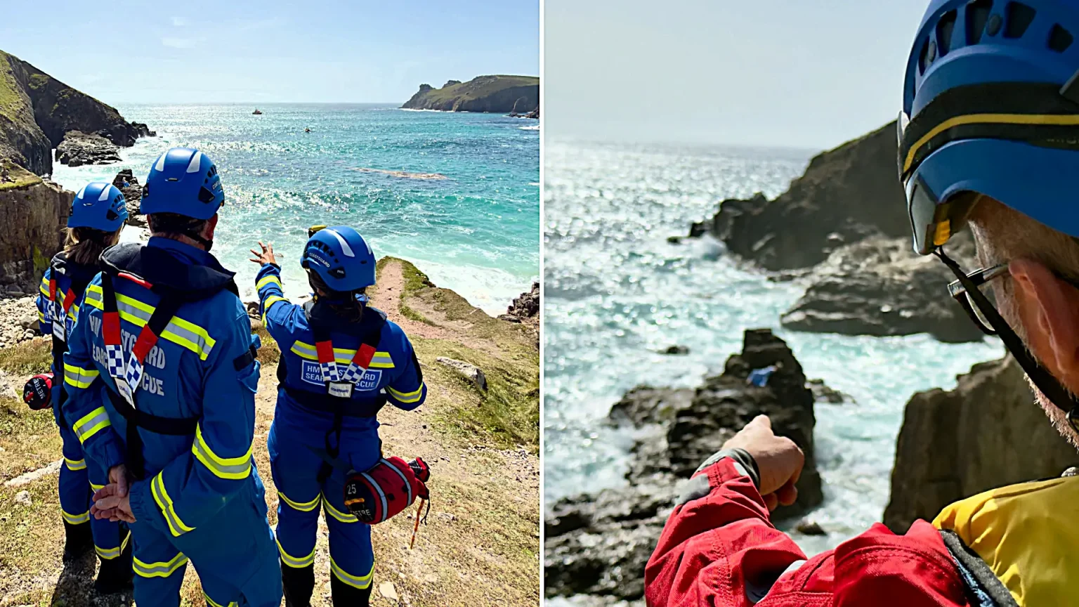 Rescuers rushed to a woman stranded on a tiny rock surrounded by sea in Cornwall after locals spotted her sitting in a chair - crews had to wait hours for the tide to drop to reach her.