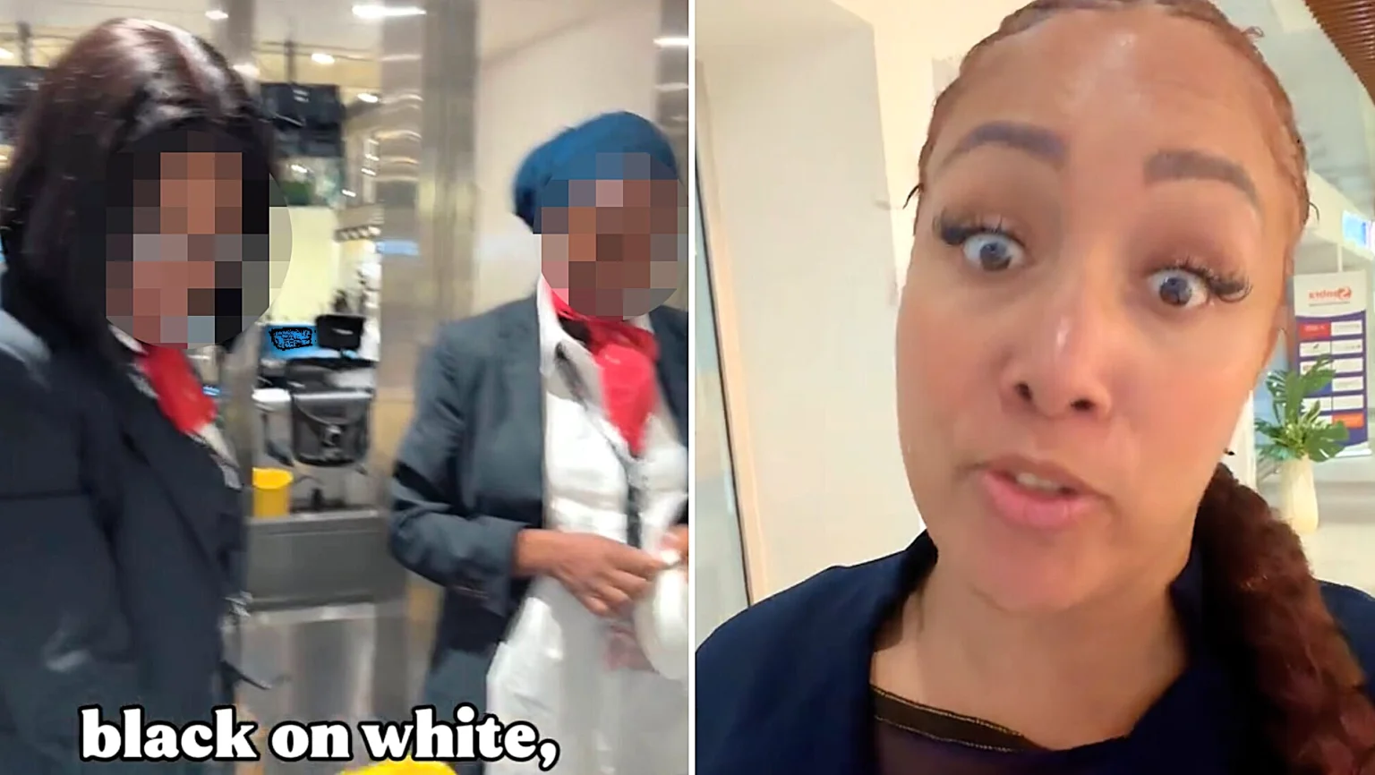 Singer and beauty queen claims she was surrounded by security guards and forced to sign "final warning" at Ghana airport after questioning KLM check-in rules.