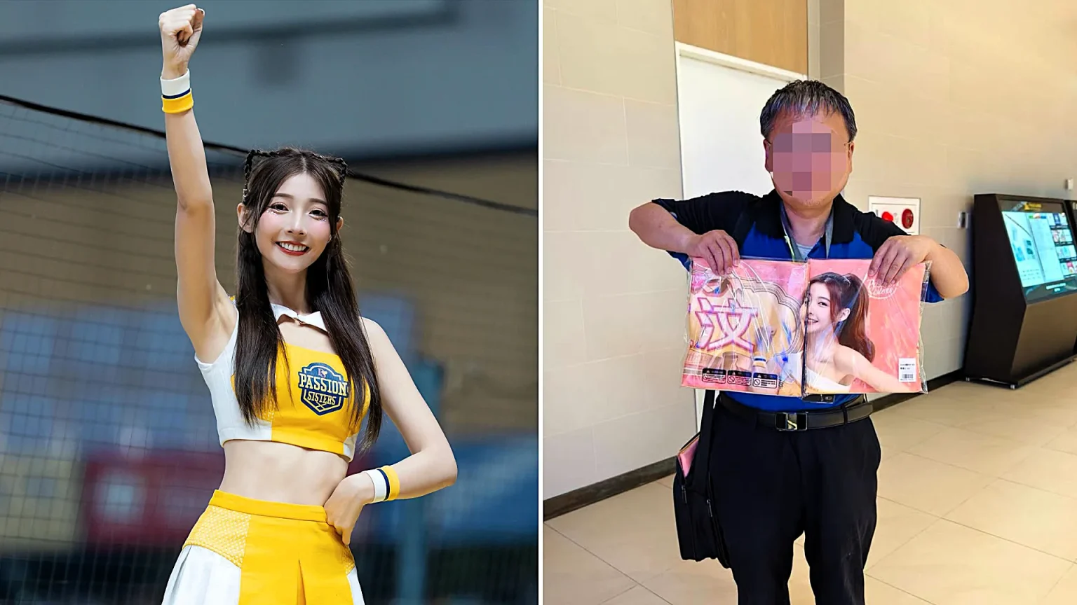 A star cheerleader was stabbed in the neck at a private photoshoot by an obsessed fan who had been blocked for harassment - he had registered for the event over a month in advance.