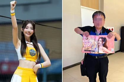 A star cheerleader was stabbed in the neck at a private photoshoot by an obsessed fan who had been blocked for harassment - he had registered for the event over a month in advance.