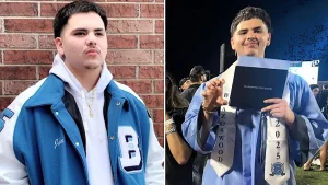 A sheriff's deputy has been fired after shooting dead an 18-year-old college student outside his family home - the teenager had just made the Dean's List in his first year at university.