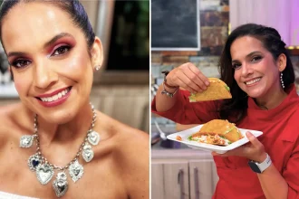 A TV chef died of a suspected heart attack on her 46th birthday hours after replying to her husband's tribute with her final words: "I love you so much more, amen, God willing."