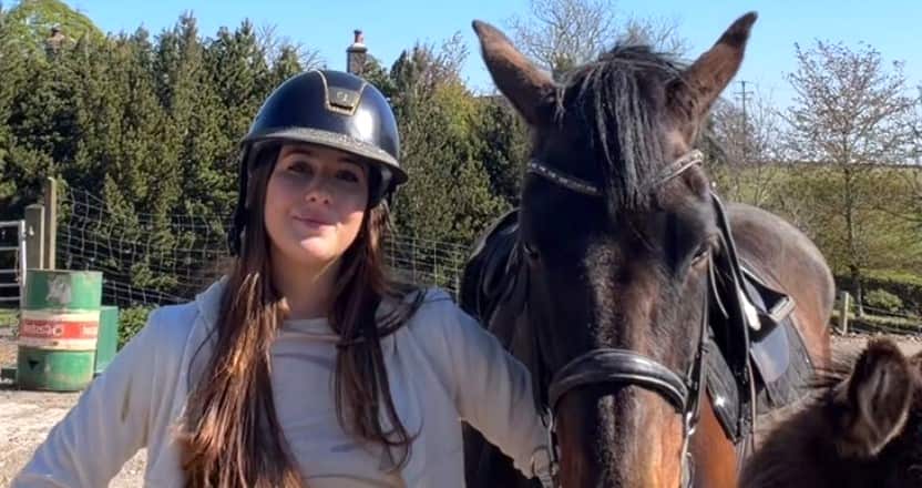 Teen Libby Partridge thought she was "a gonner" after her horse bolted and kicked her in the head - and says one piece of kit saved her life.