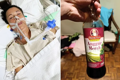 A Russian tourist has lost brain activity after allegedly drinking methanol-laced wine bought from a roadside stall in Bali - her medical bills have already topped £25,000.