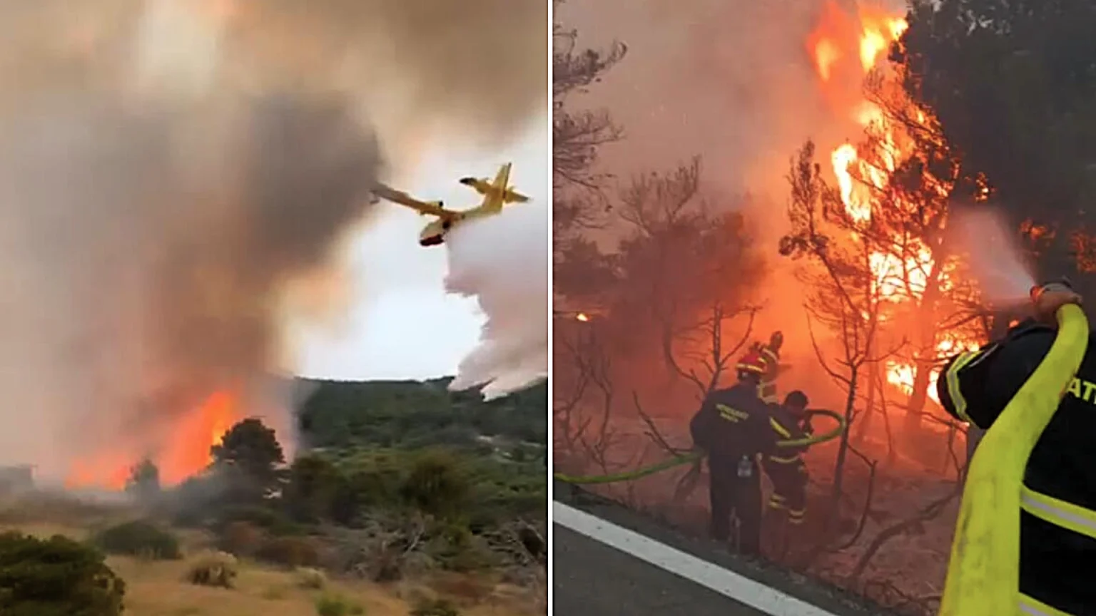 The Croatian island where Mamma Mia 2 was filmed is ablaze after a wildfire broke out near Komiža, with 70 firefighters and four aircraft battling the blaze on extremely dry ground.