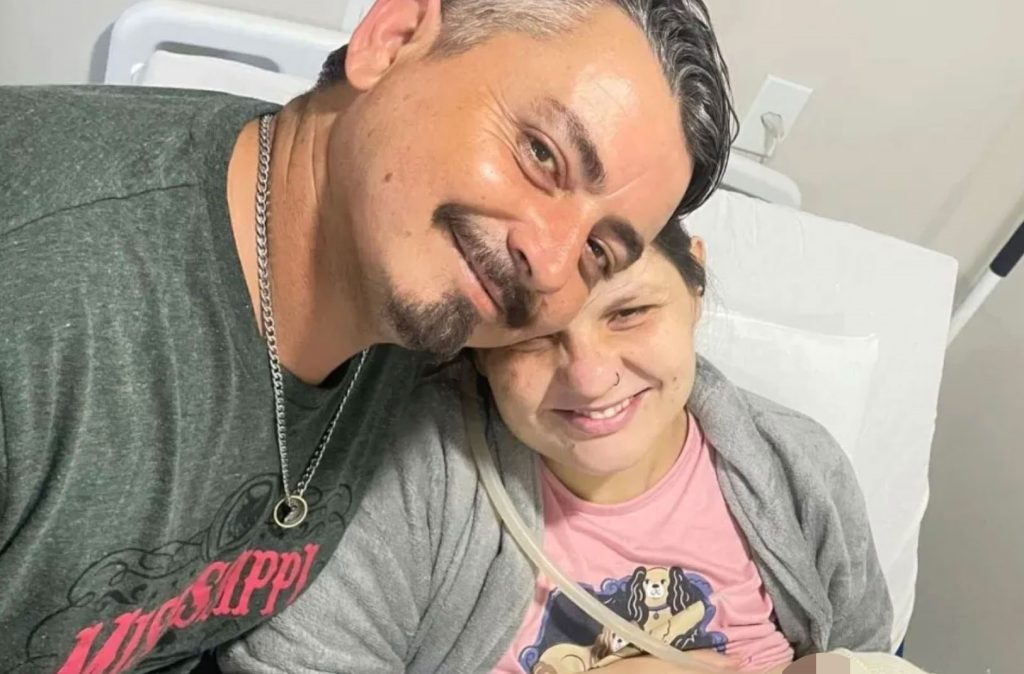 A mum gave birth in her driveway after labour struck too fast to reach hospital - then her husband spotted the umbilical cord wrapped around the baby's neck as he turned purple.