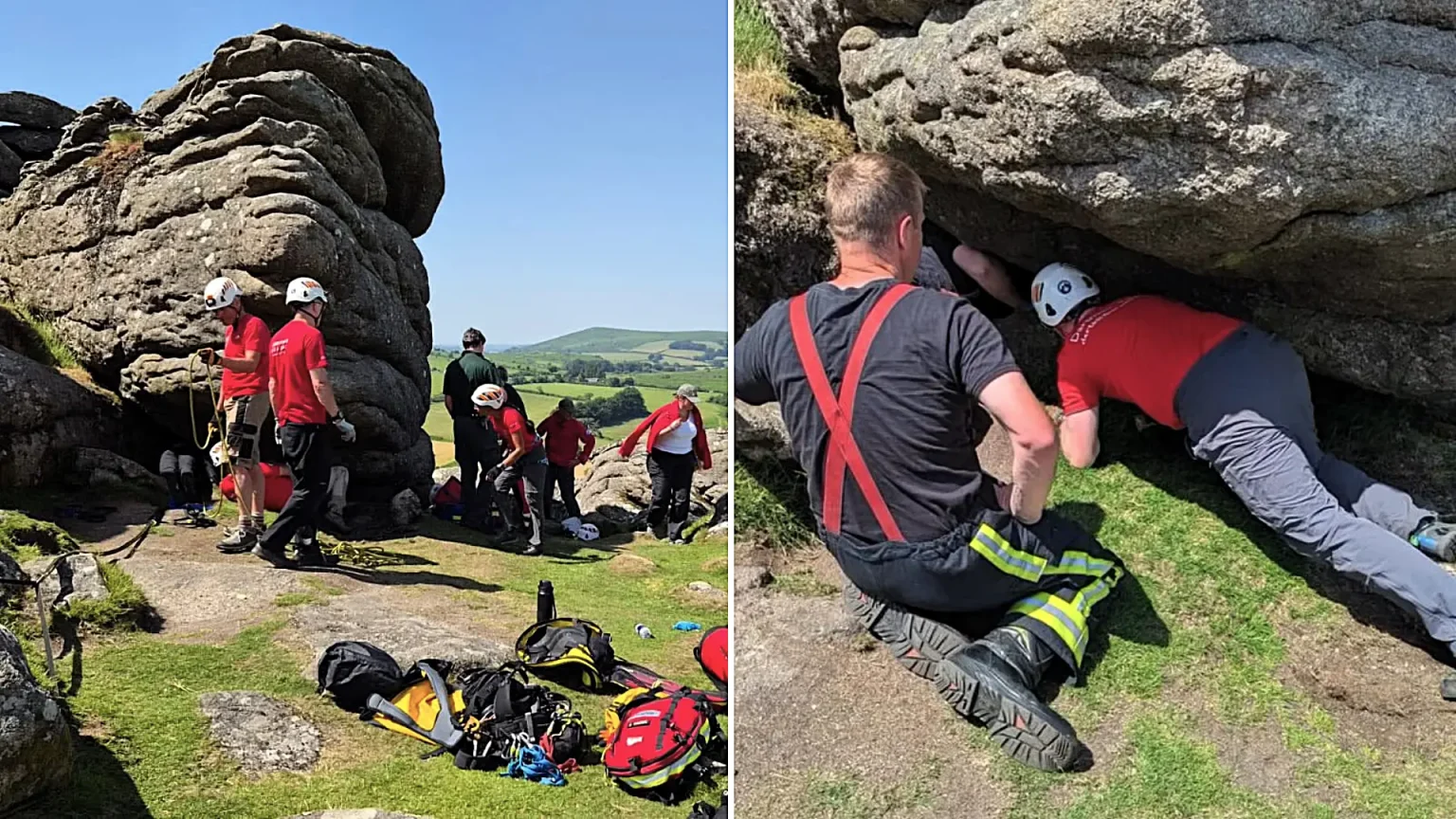 A 10-year-old girl trapped beneath rocks on Dartmoor for over three hours was finally freed using a bottle of Fairy Liquid - she walked away with only minor bumps and took a selfie with rescuers.