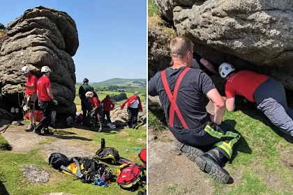 A 10-year-old girl trapped beneath rocks on Dartmoor for over three hours was finally freed using a bottle of Fairy Liquid - she walked away with only minor bumps and took a selfie with rescuers.
