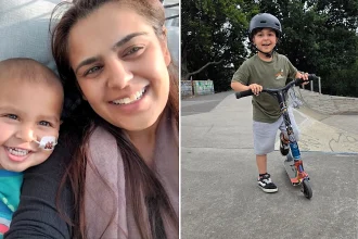 A stubbed toe on a washing machine led to a leukaemia diagnosis for toddler Zak - now five, he has rung the bell after three years of chemotherapy in an amazing recovery.