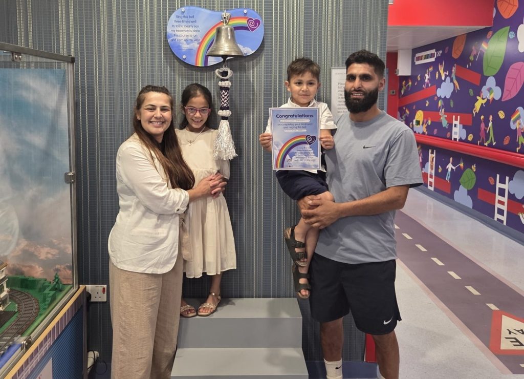 A stubbed toe on a washing machine led to a leukaemia diagnosis for toddler Zak - now five, he has rung the bell after three years of chemotherapy in an amazing recovery.