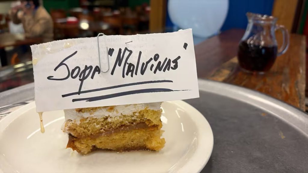An Argentinian restaurant has banned "English soup" from its menu in a cheeky World Cup swipe at England - renaming the trifle-style pudding "Malvinas Argentinas" until the semi-final.