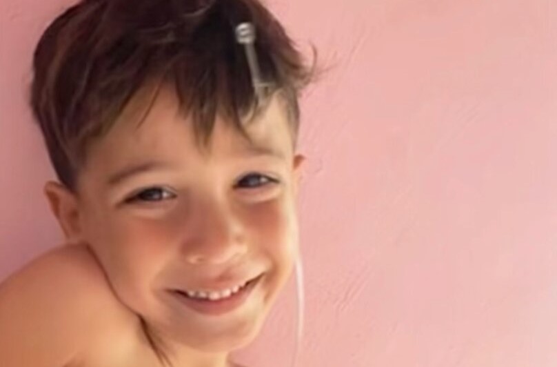A seven-year-old boy drowned in a water park pool in Brazil while his pregnant mum went to the toilet - his family claim there were no signs warning of the pool's depth.
