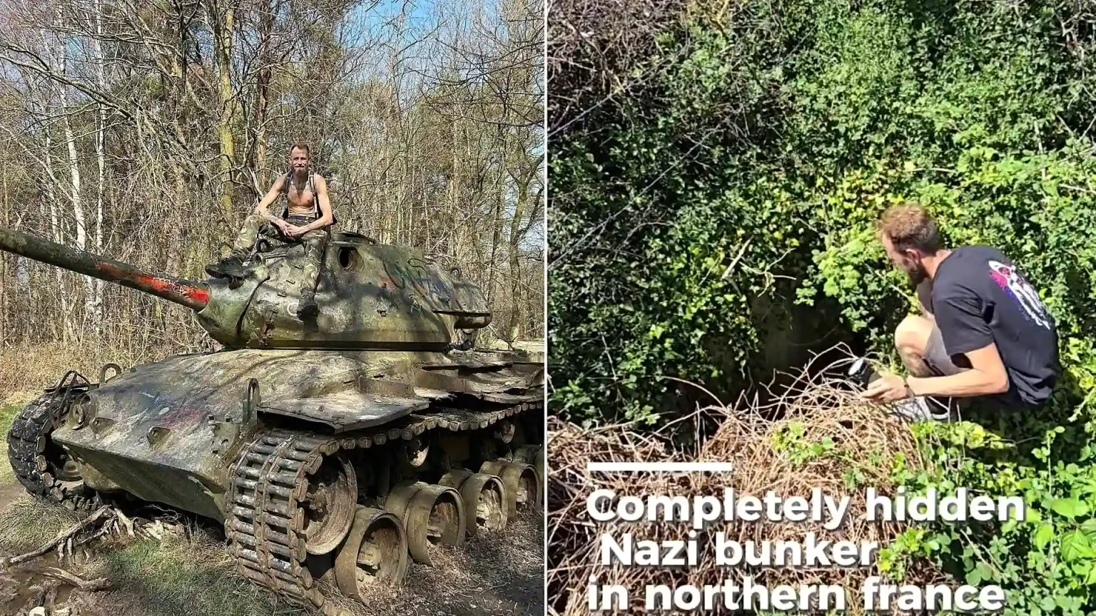 British explorers uncover a forgotten Nazi bunker in France, untouched for decades and still bearing original wartime drawings by Luftwaffe troops.