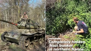 British explorers uncover a forgotten Nazi bunker in France, untouched for decades and still bearing original wartime drawings by Luftwaffe troops.