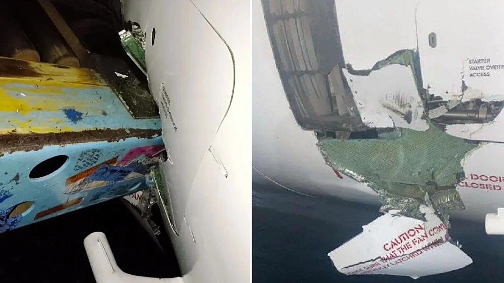 Bungling airport workers crash baggage conveyor belt into plane