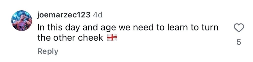 Social media comment on the post of A model has left England fans doing a double take after painting a giant St George's Cross across her bum to show her support ahead of the World Cup clash with DR Congo.