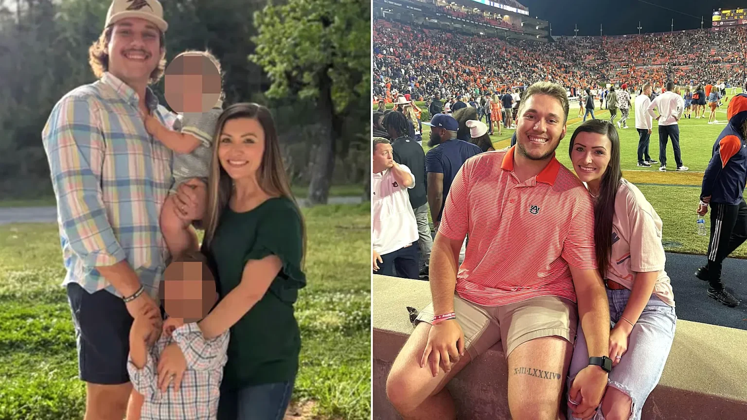 Dad-of-two Justin Calloway, 24, died in a machinery accident at an Alabama coal mine - his wife recalls praying he'd only lost a finger before learning he was gone.