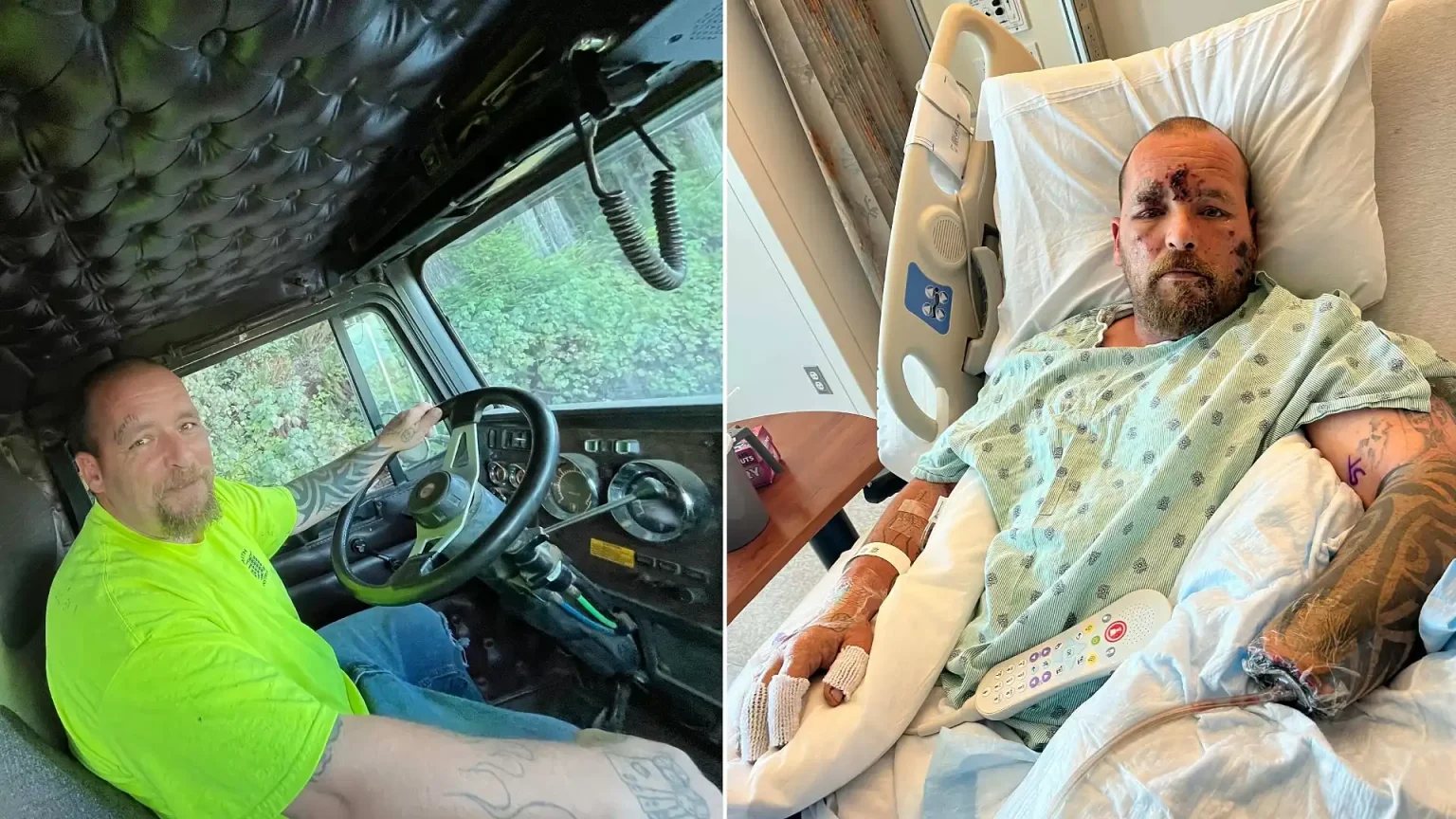 Dad has his hand blown off after picking up a "bomb-like" device while cleaning firework rubbish from a beach, also suffering vision and hearing loss.