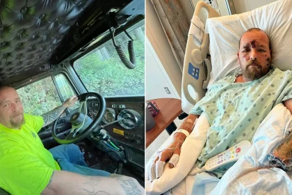 Dad has his hand blown off after picking up a "bomb-like" device while cleaning firework rubbish from a beach, also suffering vision and hearing loss.