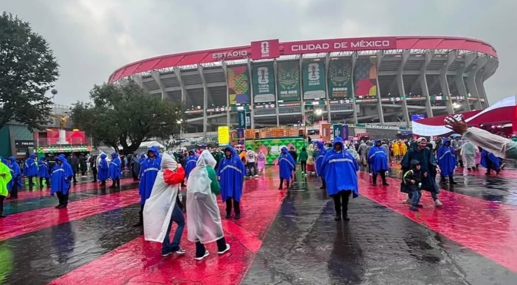 Bukayo Saka's fiancée Tolami Benson was among England fans doused in liquid - reportedly not just beer - by furious Mexico supporters during the dramatic 3-2 win.