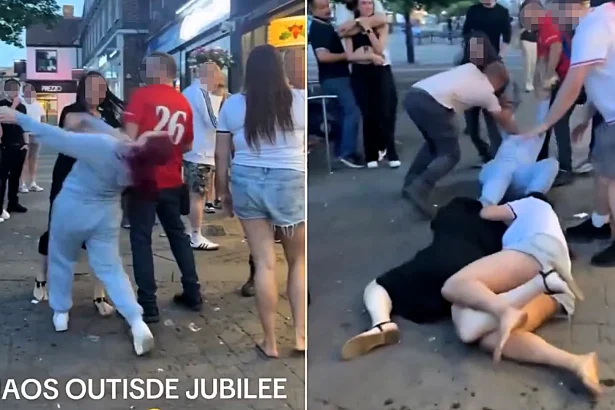 Chaos erupts outside a Wetherspoons after England's win over DR Congo, with pubs set to stay open till 5am for the next match sparking fan concerns.