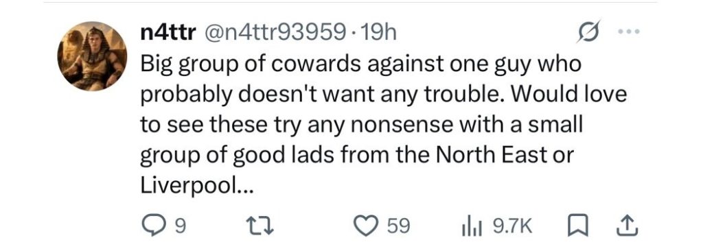Social media comment on the post of Lone England fan mobbed and chased through the streets by dozens of furious Argentina supporters ahead of the two nations' tense World Cup semi final.
