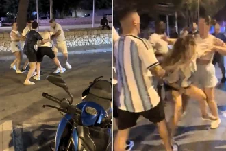 Lone England fan mobbed and chased through the streets by dozens of furious Argentina supporters ahead of the two nations' tense World Cup semi final.