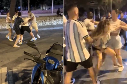 Lone England fan mobbed and chased through the streets by dozens of furious Argentina supporters ahead of the two nations' tense World Cup semi final.
