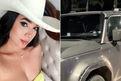 An influencer has been shot dead in her luxury SUV moments after leaving the gym in Colombia - a motorcyclist blasted her at point-blank range as she waited at red lights.
